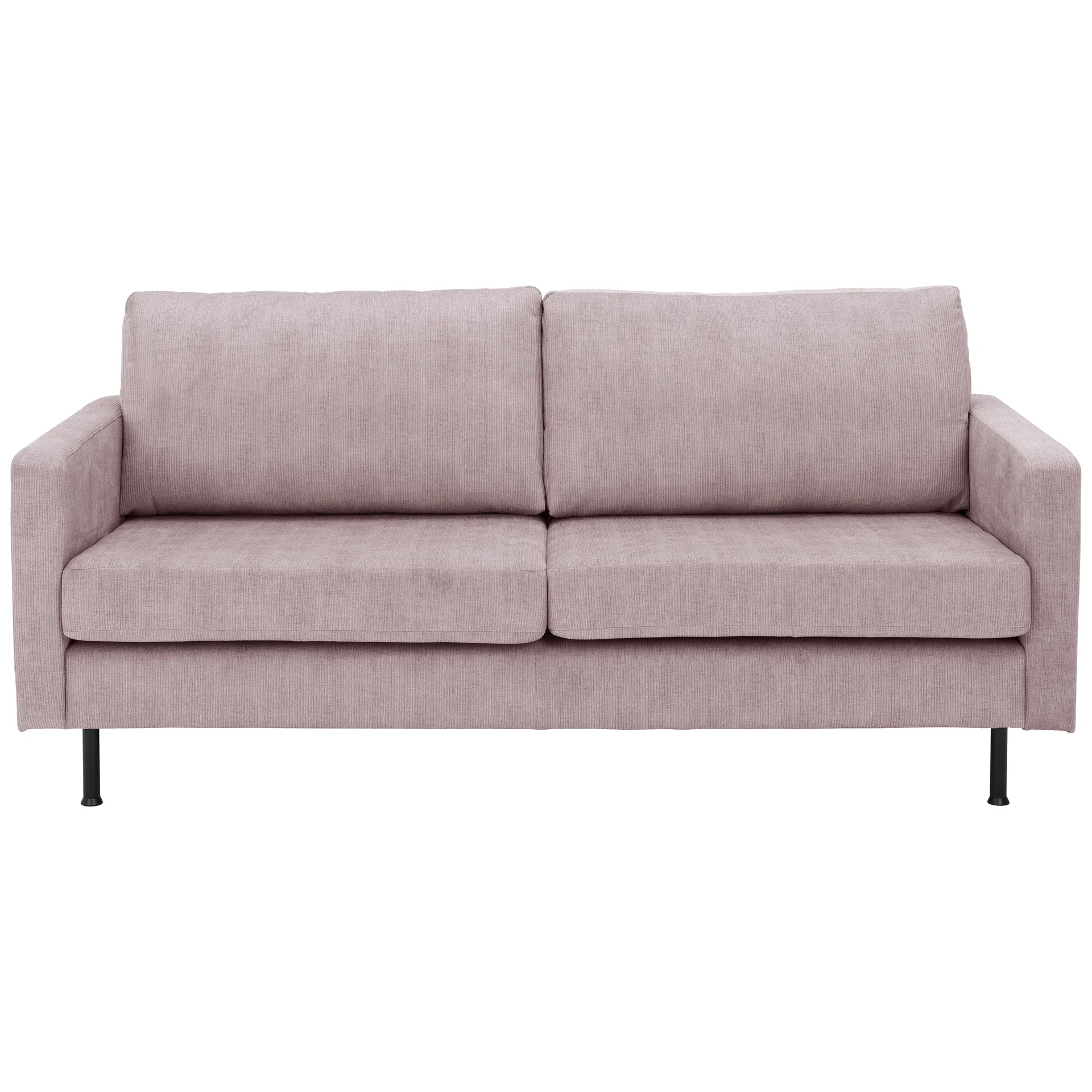 2,5er Sofa mit zwei armlehnen mit losen sitz und rückenkissen in rose stoff