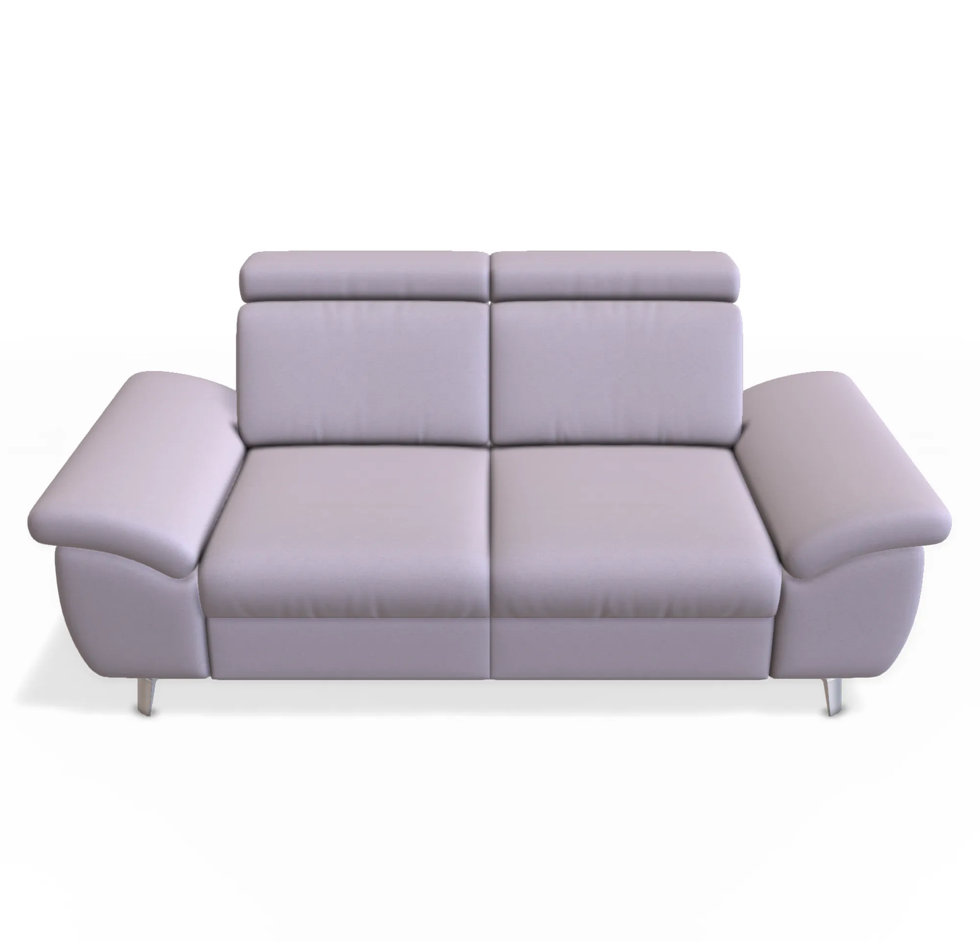 schönes 2 sitzer sofa mit stoffbezug in stein farbton und Metallfuß