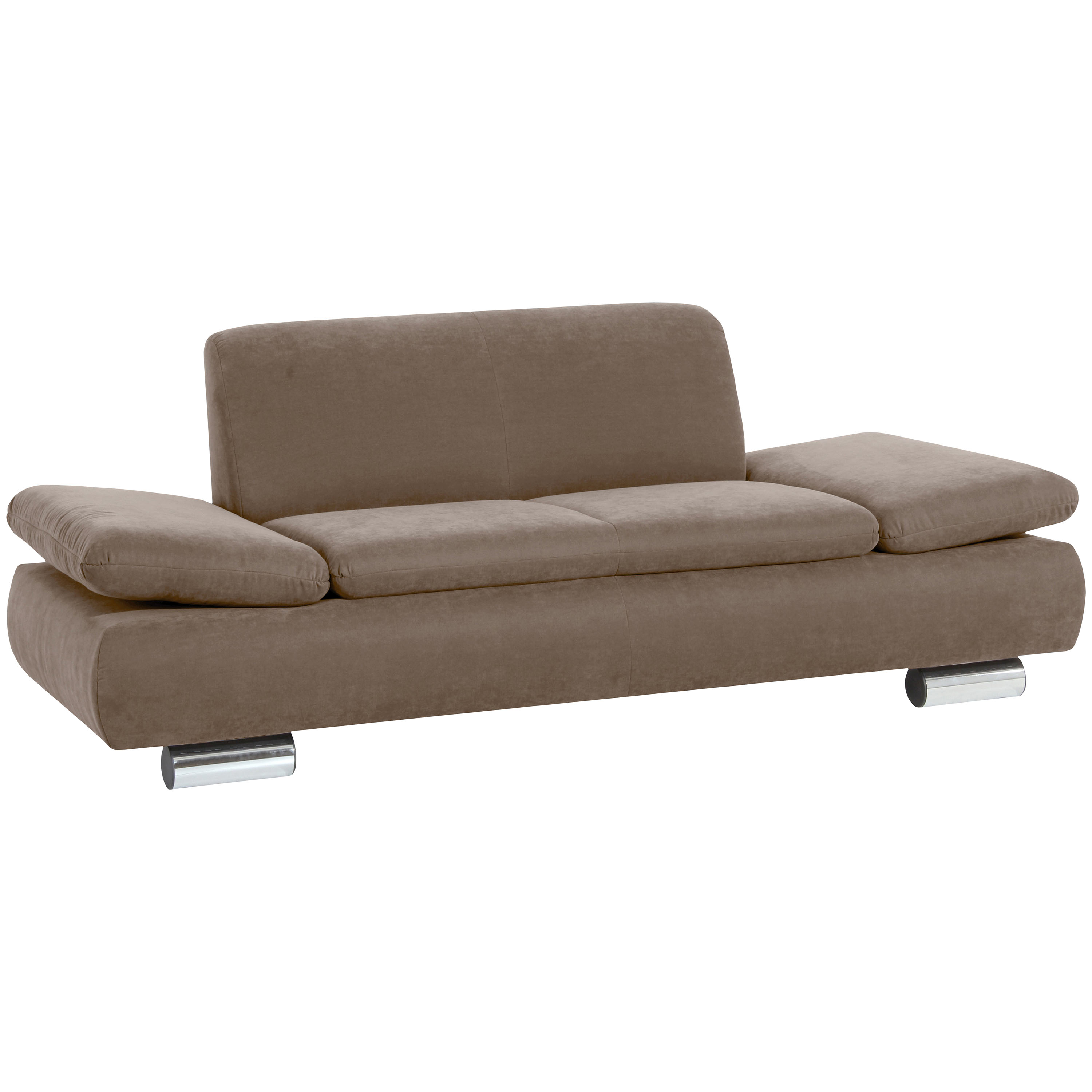 gemütliches 2-sitzer sofa im farbton sahara und verchromten metallfüssen
