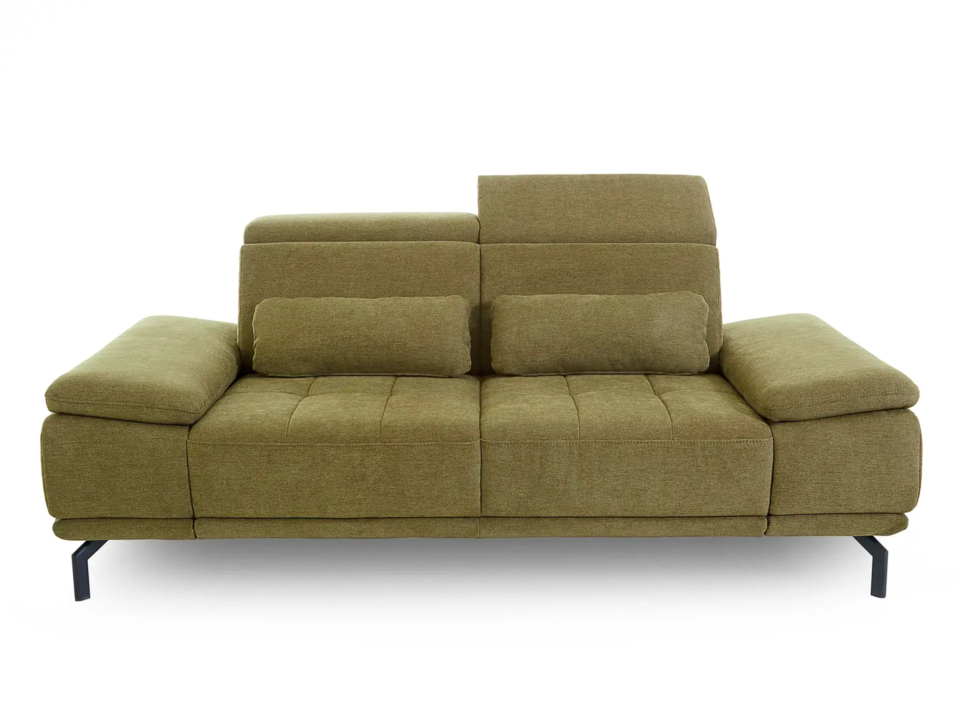 verstellbare kopfstützen machen ohne aufwand aus dem sofa einen hochlehner, viel funktionaltät in diesem polstermöbel
