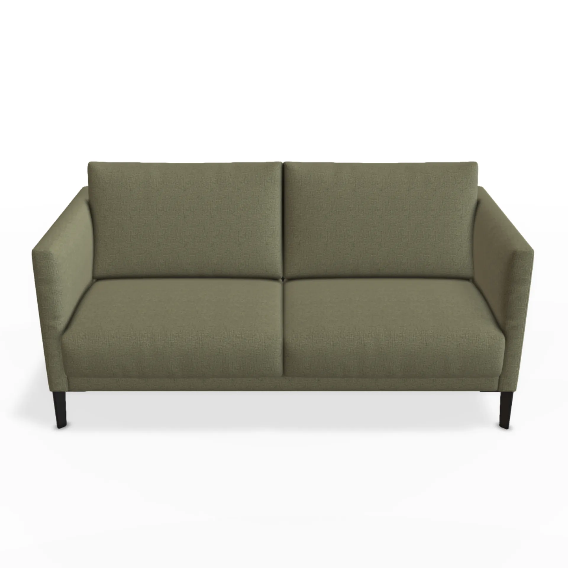 komfortables sofa mit optionalen losen kissen in olive farbigen webstoff