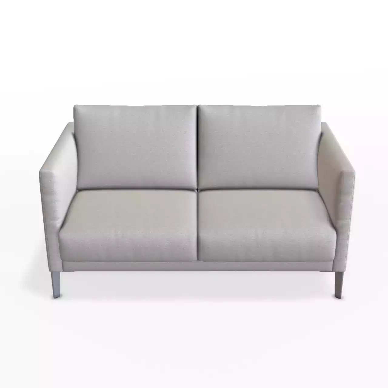 2 sitzer sofa in weiß gauem stoff, optional mit klappbarer Armlehne